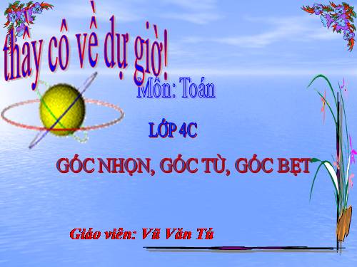 Góc nhọn, góc tù, góc bẹt