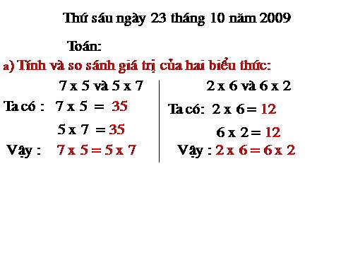 Tính chất giao hoán của phép nhân