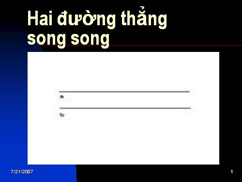 Hai đường thẳng song song