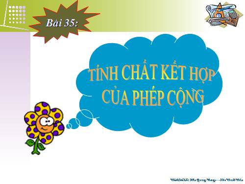 Tính chất kết hợp của phép cộng