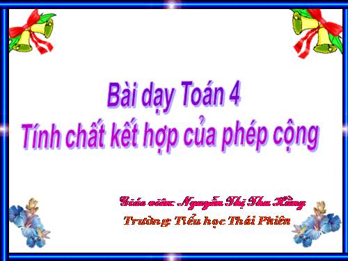 Tính chất kết hợp của phép cộng