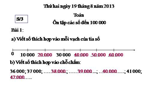 Ôn tập các số đến 100 000