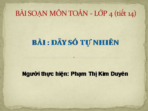 Dãy số tự nhiên