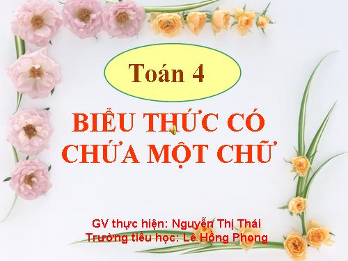 Biểu thức có chứa một chữ