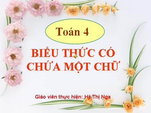 Biểu thức có chứa một chữ