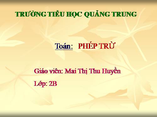 Phép trừ