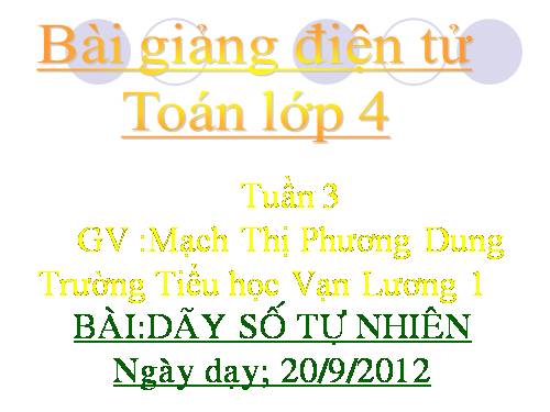 Dãy số tự nhiên