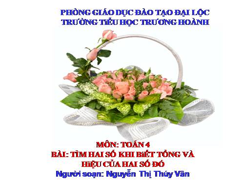 Tìm hai số khi biết tổng và hiệu của hai số đó