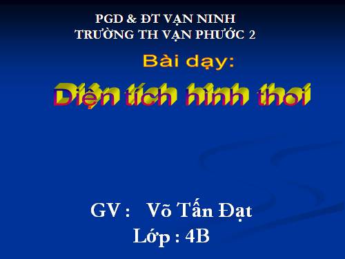 Diện tích hình thoi