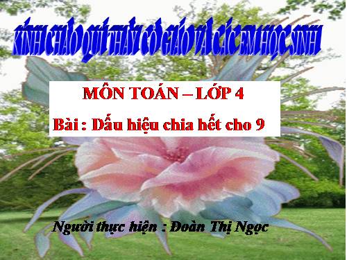 Dấu hiệu chia hết cho 9