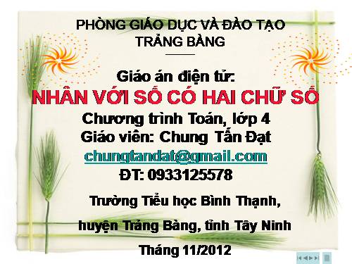 Nhân với số có hai chữ số