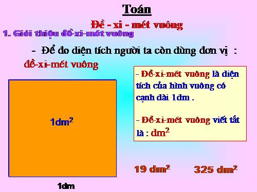 Đề - xi - mét vuông