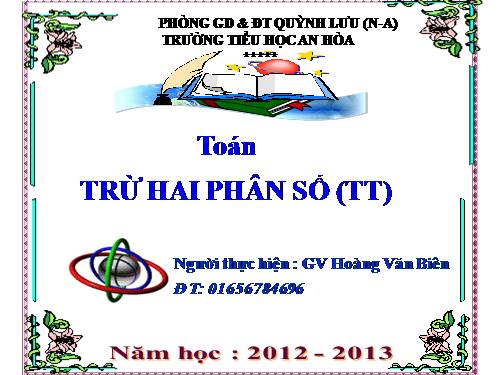 Phép trừ phân số (tiếp theo)