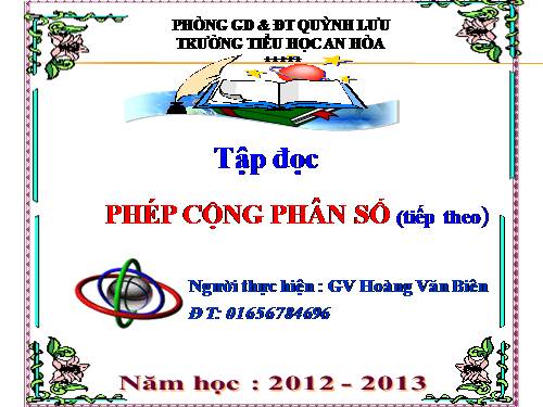 Phép cộng phân số (tiếp theo)