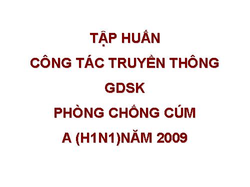 Chương trình phòng chống cúm A(H1N1)