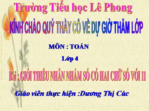 Giới thiệu nhân nhẩm số có hai chữ số với 11