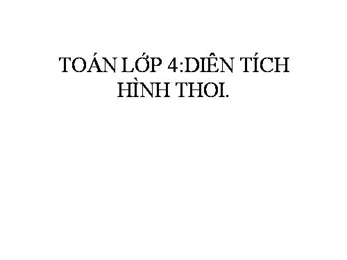 Diện tích hình thoi