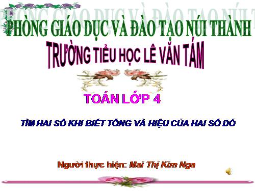 Tìm hai số khi biết tổng và hiệu của hai số đó