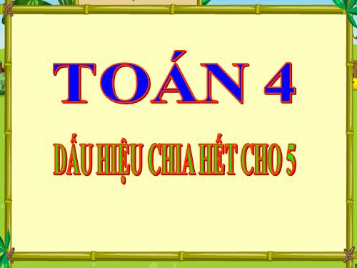 Dấu hiệu chia hết cho 5