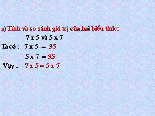 Tính chất giao hoán của phép nhân