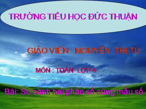 So sánh hai phân số cùng mẫu số