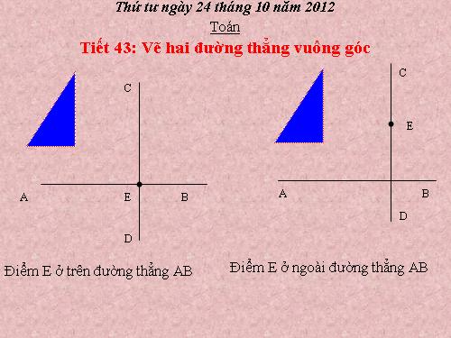 Vẽ hai đường thẳng vuông góc