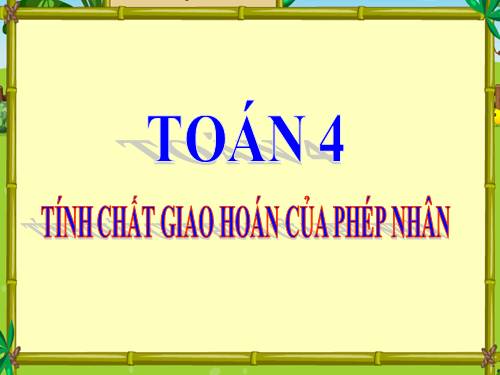 Tính chất giao hoán của phép nhân