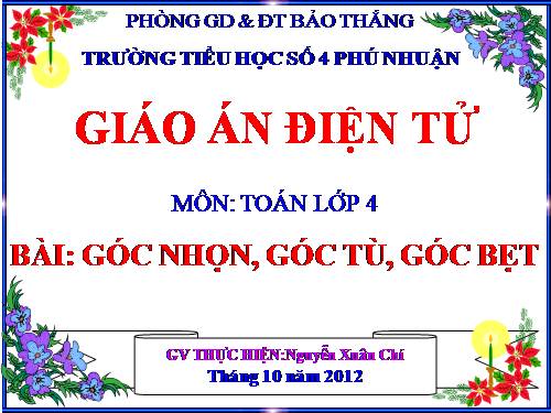 Góc nhọn, góc tù, góc bẹt