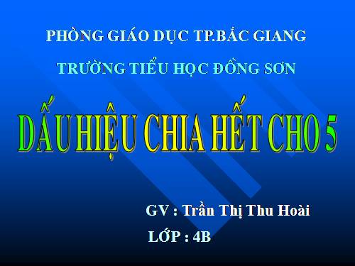 Dấu hiệu chia hết cho 5