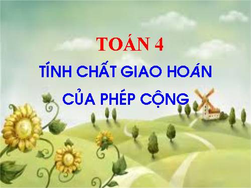 Tính chất giao hoán của phép cộng