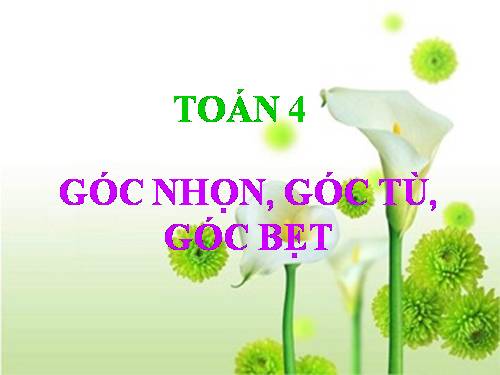 Góc nhọn, góc tù, góc bẹt