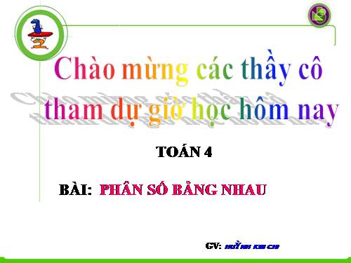 Phân số bằng nhau