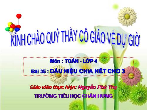 Dấu hiệu chia hết cho 3