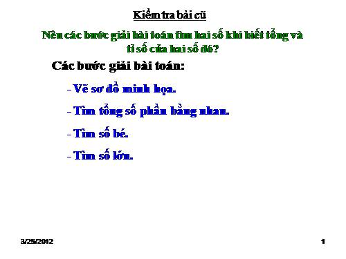 Tìm hai số khi biết hiệu và tỉ số của hai số đó