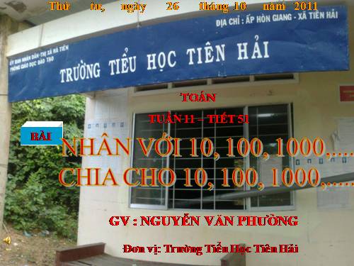 Nhân với 10,100,1000,… Chia cho 10,100,1000