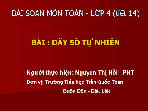 Dãy số tự nhiên