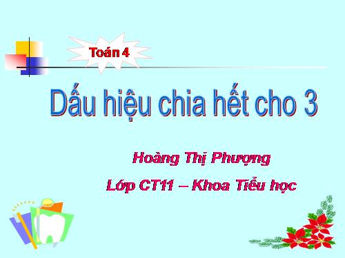 Dấu hiệu chia hết cho 3