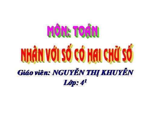 Nhân với số có hai chữ số