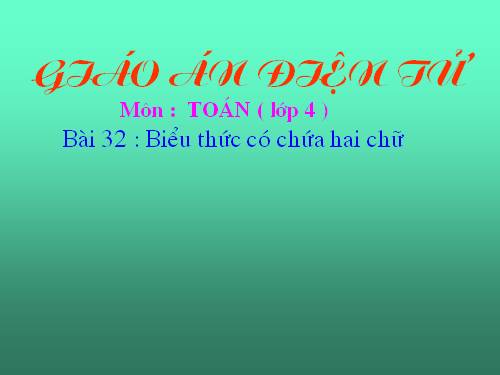 Biểu thức có chứa hai chữ