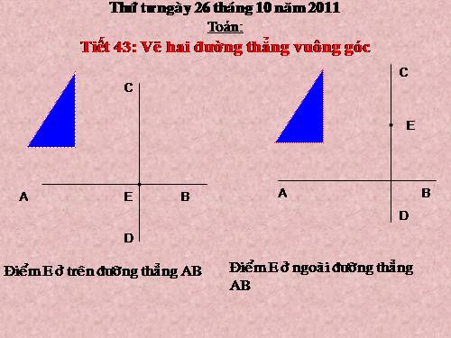 Vẽ hai đường thẳng vuông góc