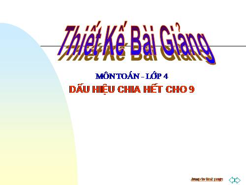 Dấu hiệu chia hết cho 9