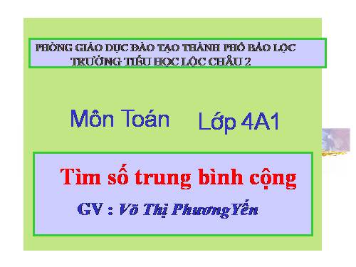 Tìm số trung bình cộng