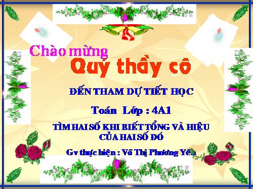 Tìm hai số khi biết tổng và hiệu của hai số đó