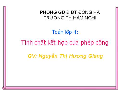 Tính chất kết hợp của phép cộng