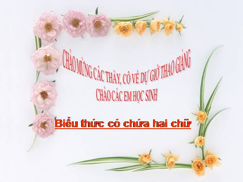 Biểu thức có chứa hai chữ