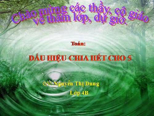 Dấu hiệu chia hết cho 5