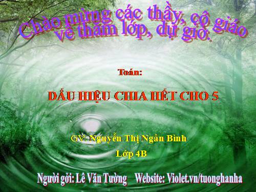 Dấu hiệu chia hết cho 5