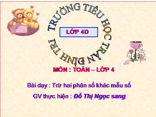 Phép trừ phân số (tiếp theo)