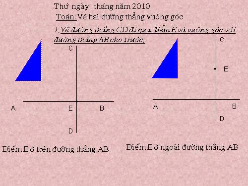 Vẽ hai đường thẳng vuông góc