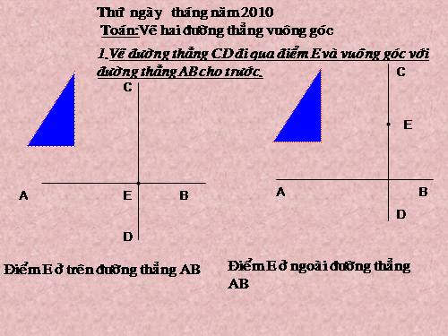 Vẽ hai đường thẳng vuông góc